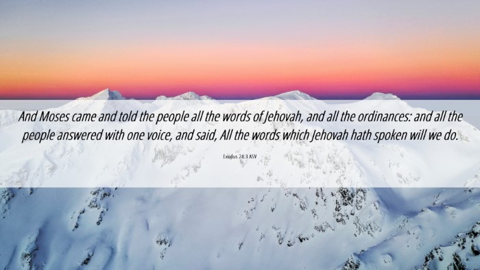 Picture 06 - Exodus 24:3 ASV Desktop Wallpaper - And Moses came and told the people all the words - Desktop Bible Verse Wallpaper