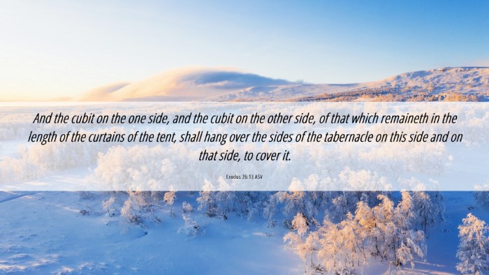 Picture 06 - Exodus 26:13 ASV Desktop Wallpaper - And the cubit on the one side, and the cubit on - Desktop Bible Verse Wallpaper
