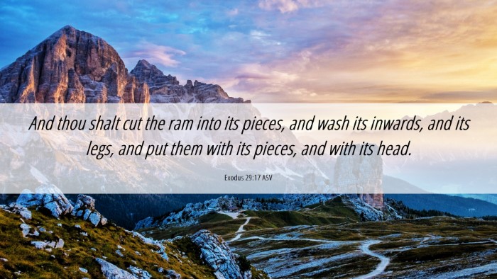 Picture 06 - Exodus 29:17 ASV Desktop Wallpaper - And thou shalt cut the ram into its pieces, and - Desktop Bible Verse Wallpaper