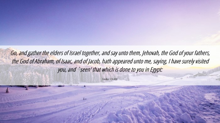 Picture 06 - Exodus 3:16 ASV Desktop Wallpaper - Go, and gather the elders of Israel together, and - Desktop Bible Verse Wallpaper
