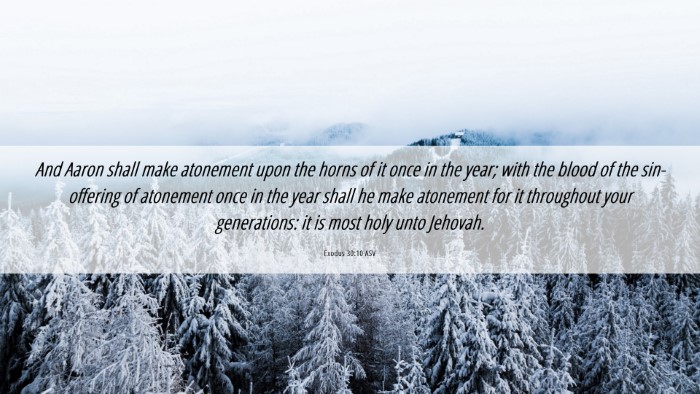 Picture 06 - Exodus 30:10 ASV Desktop Wallpaper - And Aaron shall make atonement upon the horns of - Desktop Bible Verse Wallpaper