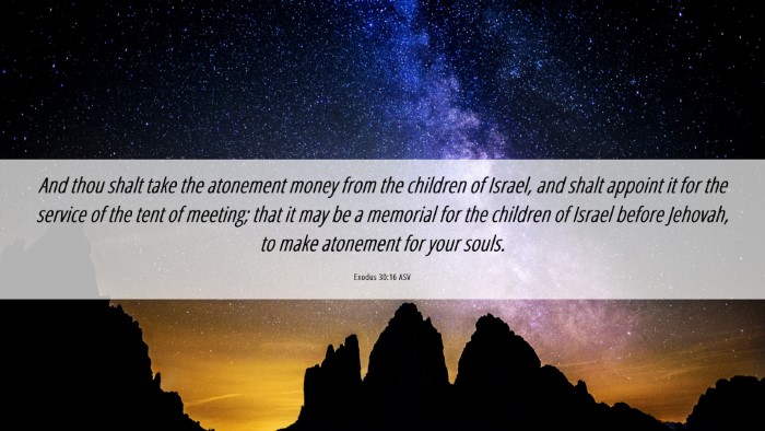 Picture 06 - Exodus 30:16 ASV Desktop Wallpaper - And thou shalt take the atonement money from the - Desktop Bible Verse Wallpaper