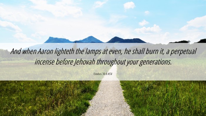 Picture 06 - Exodus 30:8 ASV Desktop Wallpaper - And when Aaron lighteth the lamps at even, he - Desktop Bible Verse Wallpaper
