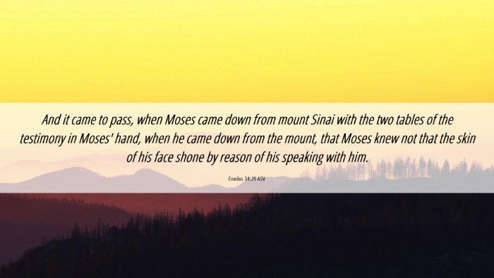 Picture 06 - Exodus 34:29 ASV Desktop Wallpaper - And it came to pass, when Moses came down from - Desktop Bible Verse Wallpaper