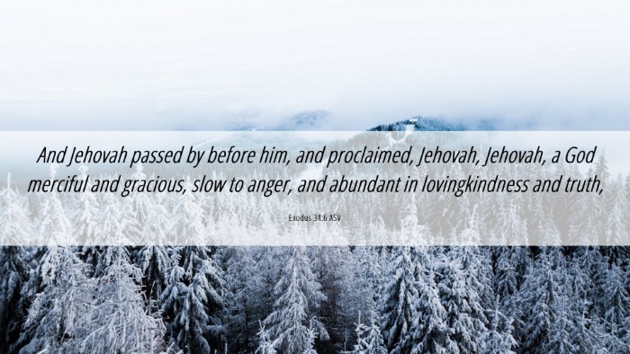 Picture 06 - Exodus 34:6 ASV Desktop Wallpaper - And Jehovah passed by before him, and proclaimed, - Desktop Bible Verse Wallpaper