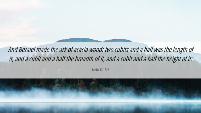 Picture 06 - Exodus 37:1 ASV Desktop Wallpaper - And Bezalel made the ark of acacia wood: two - Desktop Bible Verse Wallpaper