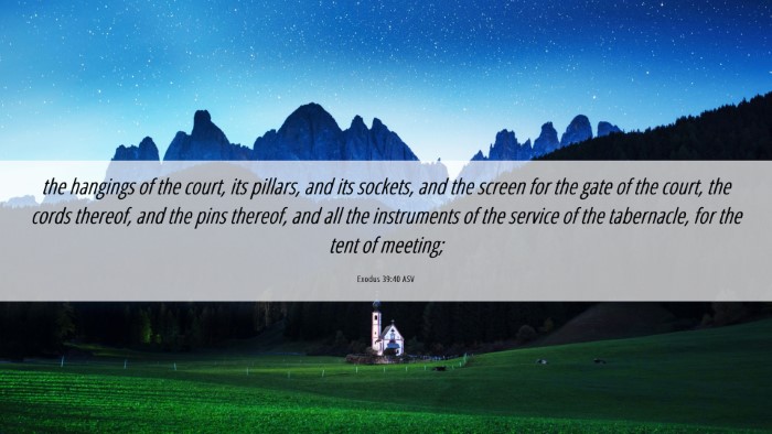 Picture 06 - Exodus 39:40 ASV Desktop Wallpaper - the hangings of the court, its pillars, and its - Desktop Bible Verse Wallpaper