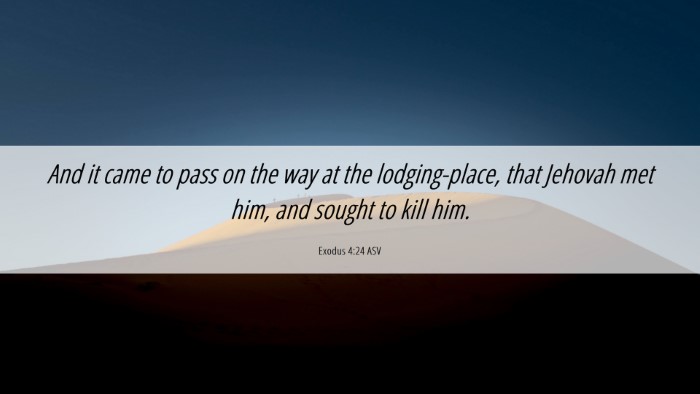 Picture 06 - Exodus 4:24 ASV Desktop Wallpaper - And it came to pass on the way at the - Desktop Bible Verse Wallpaper