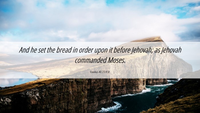 Picture 06 - Exodus 40:23 ASV Desktop Wallpaper - And he set the bread in order upon it before - Desktop Bible Verse Wallpaper