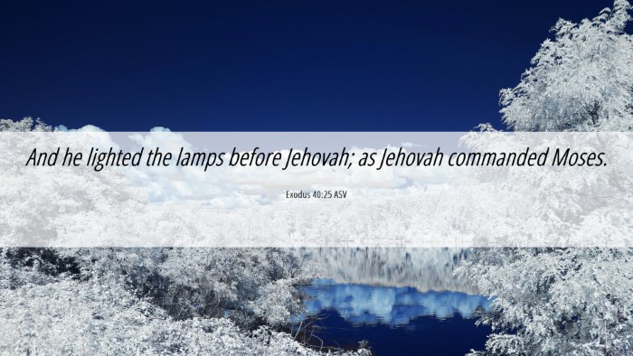 Picture 06 - Exodus 40:25 ASV Desktop Wallpaper - And he lighted the lamps before Jehovah; as - Desktop Bible Verse Wallpaper