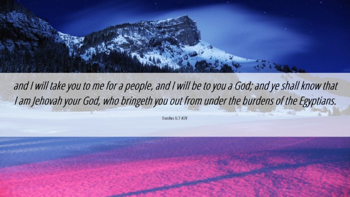 Picture 06 - Exodus 6:7 ASV Desktop Wallpaper - and I will take you to me for a people, and I - Desktop Bible Verse Wallpaper
