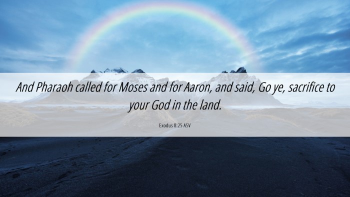 Picture 06 - Exodus 8:25 ASV Desktop Wallpaper - And Pharaoh called for Moses and for Aaron, and - Desktop Bible Verse Wallpaper