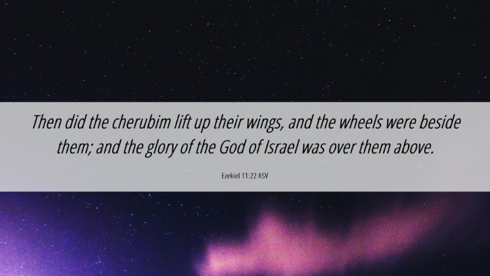 Picture 06 - Ezekiel 11:22 ASV Desktop Wallpaper - Then did the cherubim lift up their wings, and - Desktop Bible Verse Wallpaper