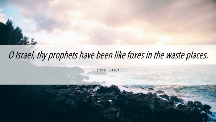 Picture 06 - Ezekiel 13:4 ASV Desktop Wallpaper - O Israel, thy prophets have been like foxes in - Desktop Bible Verse Wallpaper