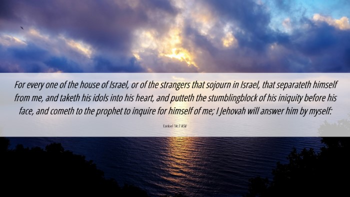 Picture 06 - Ezekiel 14:7 ASV Desktop Wallpaper - For every one of the house of Israel, or of the - Desktop Bible Verse Wallpaper
