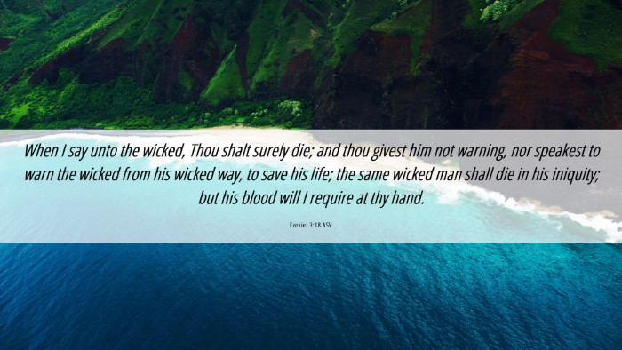 Picture 06 - Ezekiel 3:18 ASV Desktop Wallpaper - When I say unto the wicked, Thou shalt surely - Desktop Bible Verse Wallpaper
