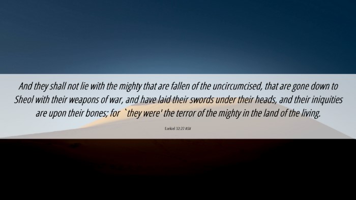 Picture 06 - Ezekiel 32:27 ASV Desktop Wallpaper - And they shall not lie with the mighty that are - Desktop Bible Verse Wallpaper