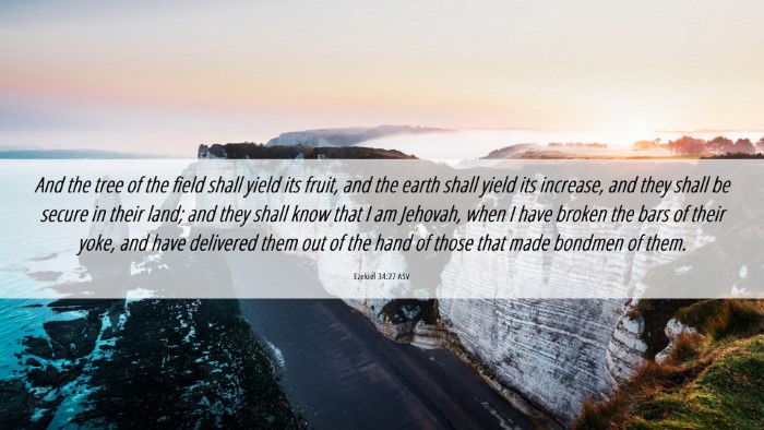 Picture 06 - Ezekiel 34:27 ASV Desktop Wallpaper - And the tree of the field shall yield its fruit, - Desktop Bible Verse Wallpaper