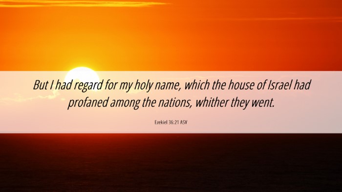 Picture 06 - Ezekiel 36:21 ASV Desktop Wallpaper - But I had regard for my holy name, which the - Desktop Bible Verse Wallpaper