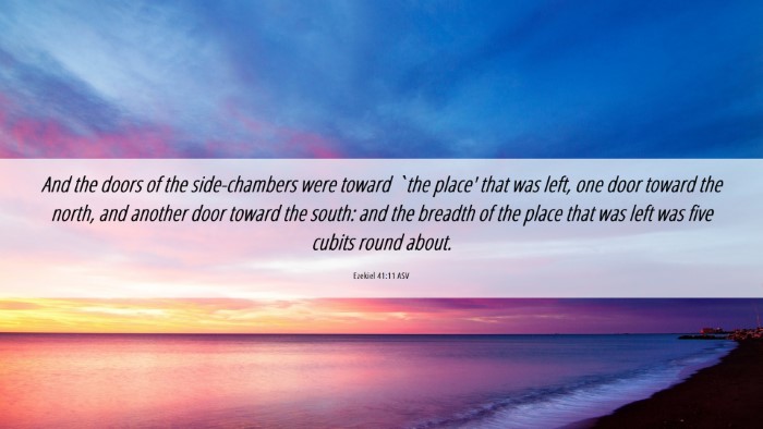 Picture 06 - Ezekiel 41:11 ASV Desktop Wallpaper - And the doors of the side-chambers were toward - Desktop Bible Verse Wallpaper