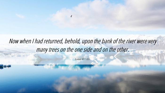 Picture 06 - Ezekiel 47:7 ASV Desktop Wallpaper - Now when I had returned, behold, upon the bank of - Desktop Bible Verse Wallpaper