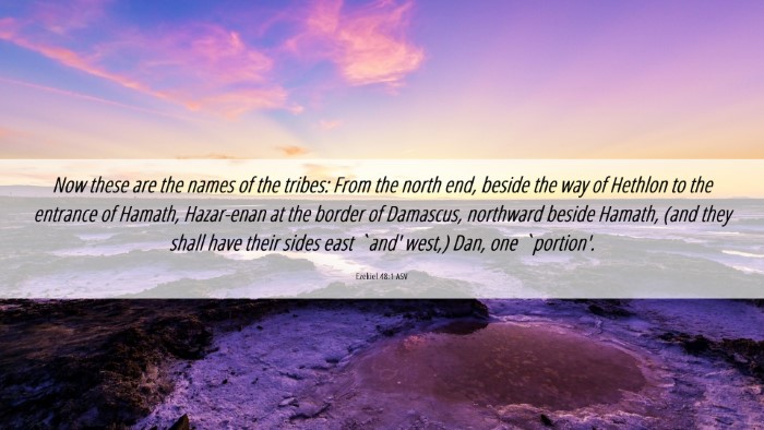 Picture 06 - Ezekiel 48:1 ASV Desktop Wallpaper - Now these are the names of the tribes: From the - Desktop Bible Verse Wallpaper