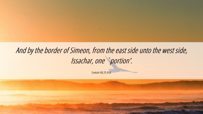 Picture 06 - Ezekiel 48:25 ASV Desktop Wallpaper - And by the border of Simeon, from the east side - Desktop Bible Verse Wallpaper
