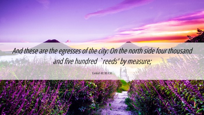 Picture 06 - Ezekiel 48:30 ASV Desktop Wallpaper - And these are the egresses of the city: On the - Desktop Bible Verse Wallpaper