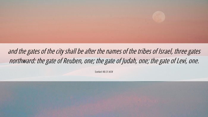 Picture 06 - Ezekiel 48:31 ASV Desktop Wallpaper - and the gates of the city shall be after the - Desktop Bible Verse Wallpaper