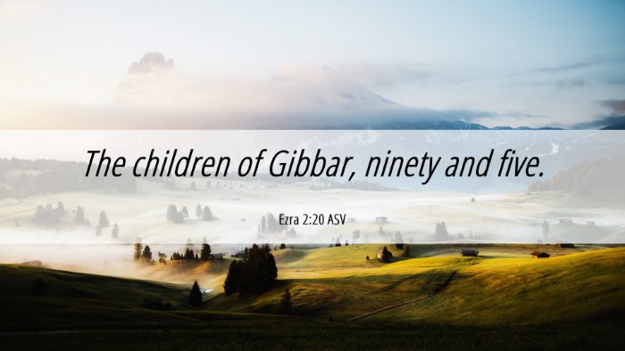 Picture 06 - Ezra 2:20 ASV Desktop Wallpaper - The children of Gibbar, ninety and - Desktop Bible Verse Wallpaper