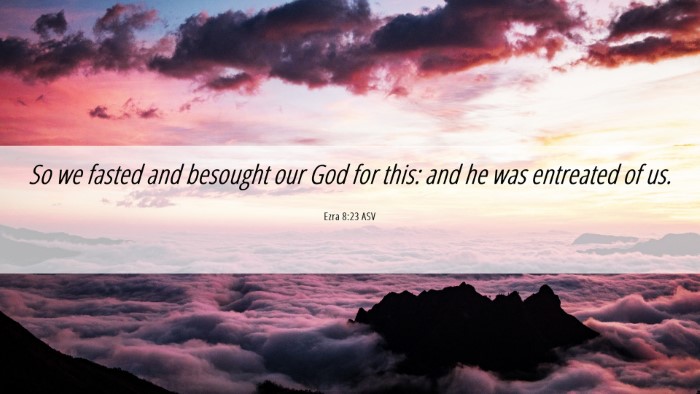 Picture 06 - Ezra 8:23 ASV Desktop Wallpaper - So we fasted and besought our God for this: and - Desktop Bible Verse Wallpaper