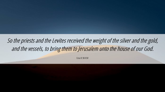Picture 06 - Ezra 8:30 ASV Desktop Wallpaper - So the priests and the Levites received the - Desktop Bible Verse Wallpaper