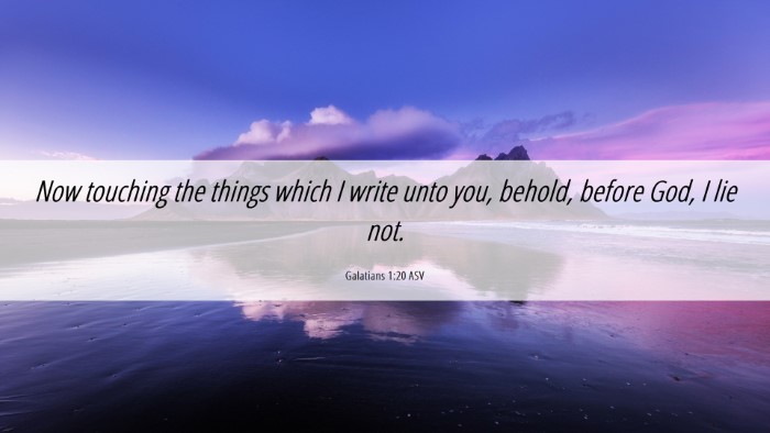 Picture 06 - Galatians 1:20 ASV Desktop Wallpaper - Now touching the things which I write unto you, - Desktop Bible Verse Wallpaper