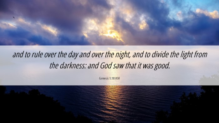 Picture 06 - Genesis 1:18 ASV Desktop Wallpaper - and to rule over the day and over the night, and - Desktop Bible Verse Wallpaper
