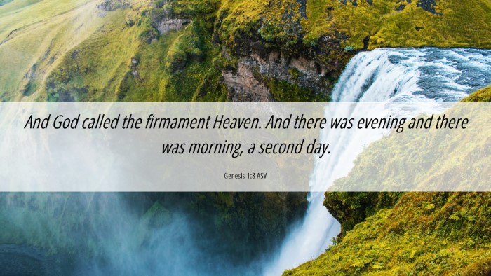Picture 06 - Genesis 1:8 ASV Desktop Wallpaper - And God called the firmament Heaven. And there - Desktop Bible Verse Wallpaper
