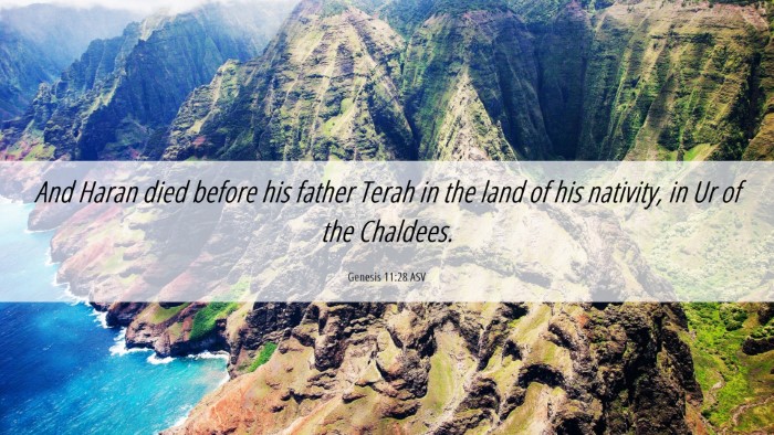 Picture 06 - Genesis 11:28 ASV Desktop Wallpaper - And Haran died before his father Terah in the - Desktop Bible Verse Wallpaper