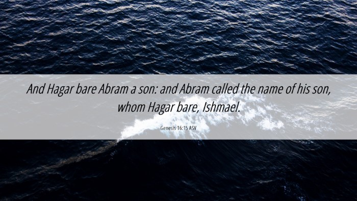 Picture 06 - Genesis 16:15 ASV Desktop Wallpaper - And Hagar bare Abram a son: and Abram called the - Desktop Bible Verse Wallpaper