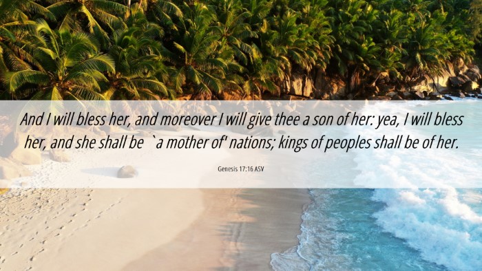 Picture 06 - Genesis 17:16 ASV Desktop Wallpaper - And I will bless her, and moreover I will give - Desktop Bible Verse Wallpaper