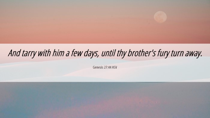 Picture 06 - Genesis 27:44 ASV Desktop Wallpaper - And tarry with him a few days, until thy - Desktop Bible Verse Wallpaper