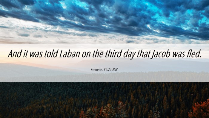 Picture 06 - Genesis 31:22 ASV Desktop Wallpaper - And it was told Laban on the third day that Jacob - Desktop Bible Verse Wallpaper