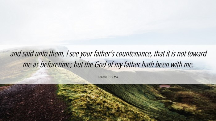 Picture 06 - Genesis 31:5 ASV Desktop Wallpaper - and said unto them, I see your father's - Desktop Bible Verse Wallpaper