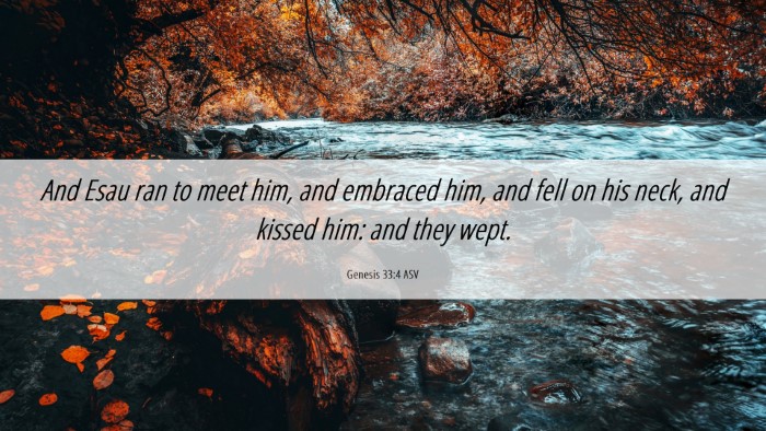 Picture 06 - Genesis 33:4 ASV Desktop Wallpaper - And Esau ran to meet him, and embraced him, and - Desktop Bible Verse Wallpaper