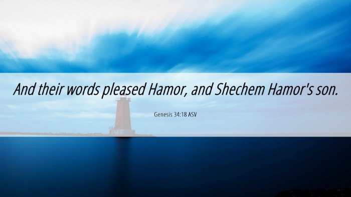 Picture 06 - Genesis 34:18 ASV Desktop Wallpaper - And their words pleased Hamor, and Shechem - Desktop Bible Verse Wallpaper
