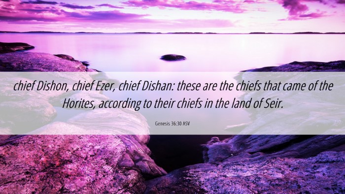 Picture 06 - Genesis 36:30 ASV Desktop Wallpaper - chief Dishon, chief Ezer, chief Dishan: these are - Desktop Bible Verse Wallpaper
