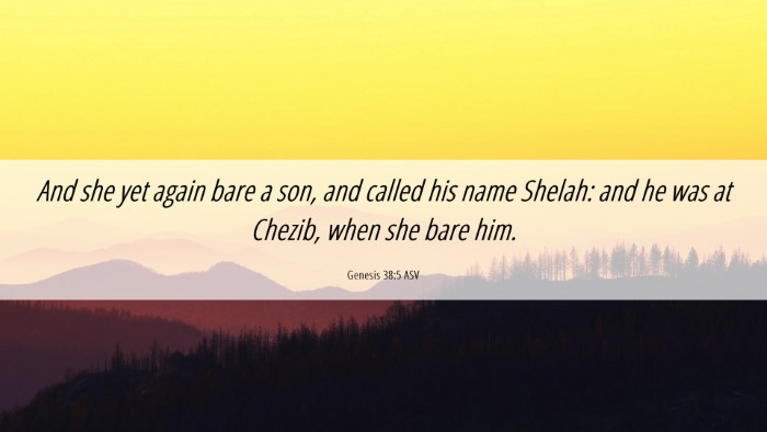 Picture 06 - Genesis 38:5 ASV Desktop Wallpaper - And she yet again bare a son, and called his name - Desktop Bible Verse Wallpaper