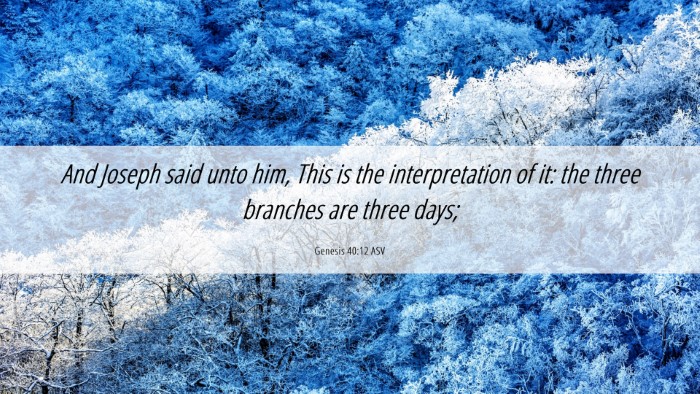 Picture 06 - Genesis 40:12 ASV Desktop Wallpaper - And Joseph said unto him, This is the - Desktop Bible Verse Wallpaper