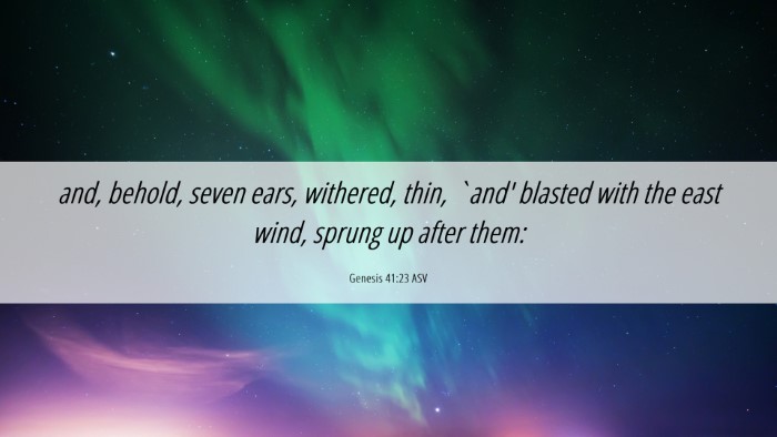 Picture 06 - Genesis 41:23 ASV Desktop Wallpaper - and, behold, seven ears, withered, thin, `and' - Desktop Bible Verse Wallpaper