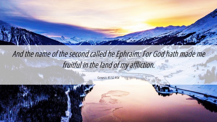 Picture 06 - Genesis 41:52 ASV Desktop Wallpaper - And the name of the second called he Ephraim: For - Desktop Bible Verse Wallpaper