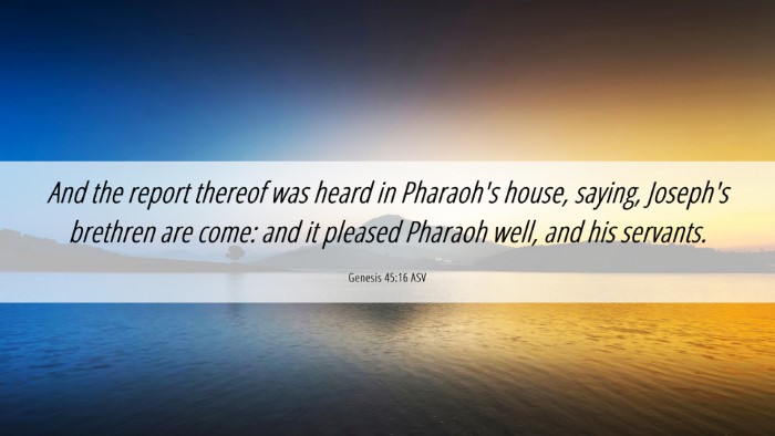 Picture 06 - Genesis 45:16 ASV Desktop Wallpaper - And the report thereof was heard in Pharaoh's - Desktop Bible Verse Wallpaper