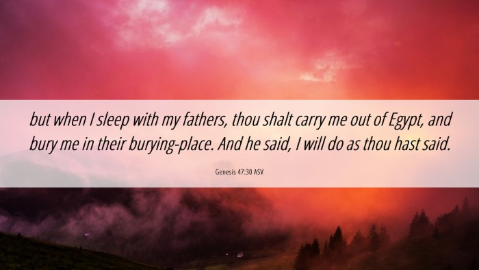 Picture 06 - Genesis 47:30 ASV Desktop Wallpaper - but when I sleep with my fathers, thou shalt - Desktop Bible Verse Wallpaper